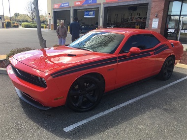 Dodge Challenger with tinted windows in Woodland, CA